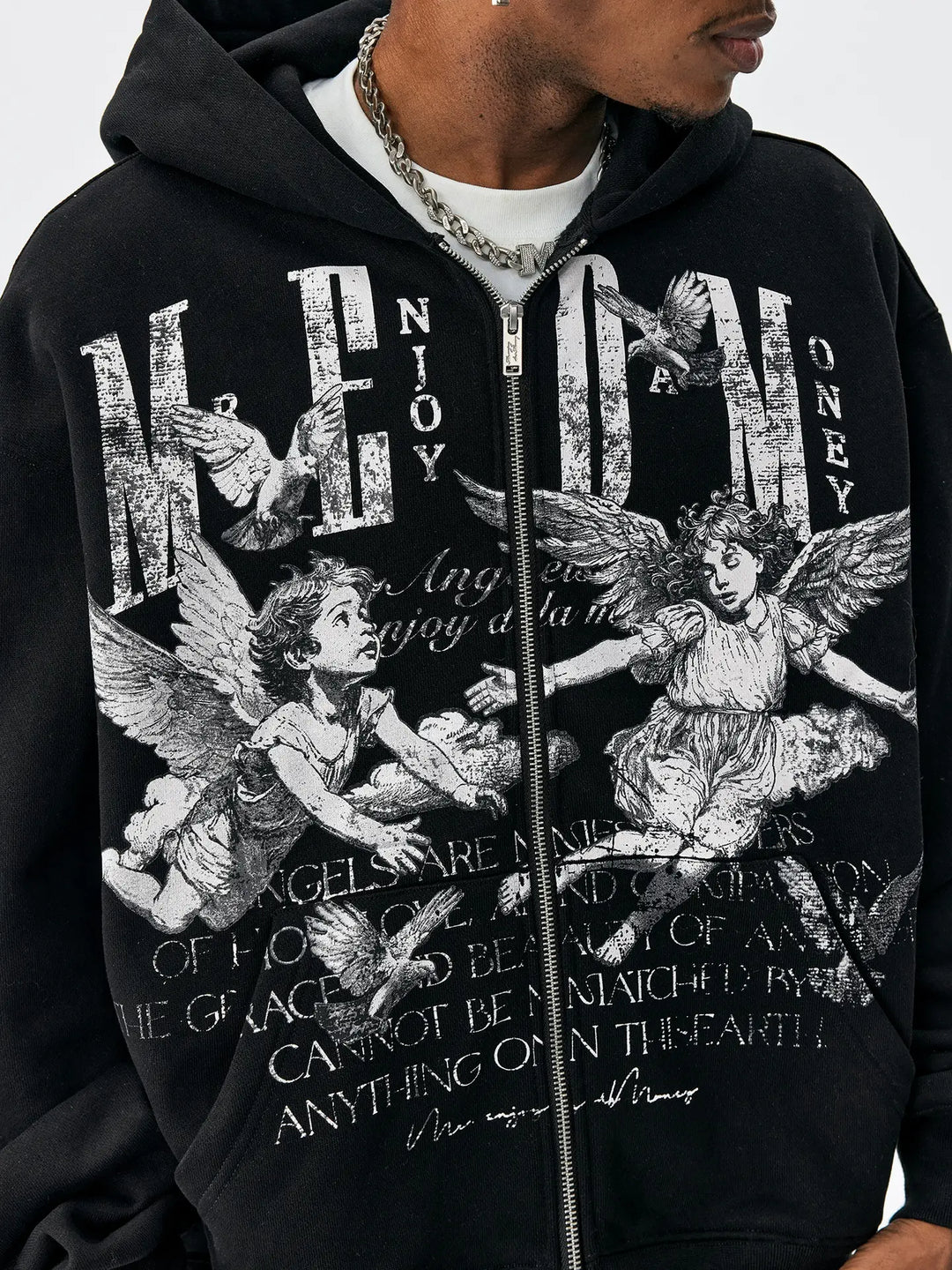 MEDM Angel Patch Zip Up Hoodie | Face 3 Face