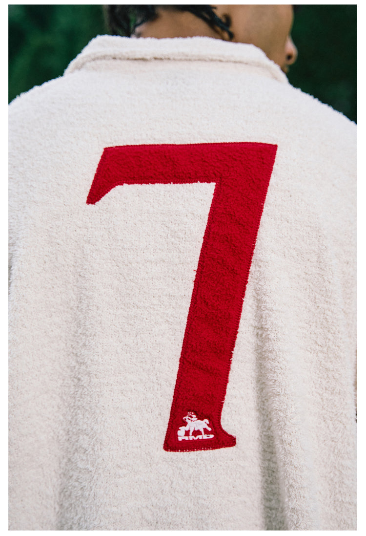 Remedy Number Patch Embroidered Polo Knit Sweater | Face 3 Face