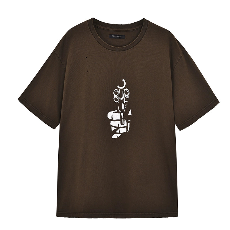 VENTUREK Washed Gun Cracked Print Tee | Face 3 Face