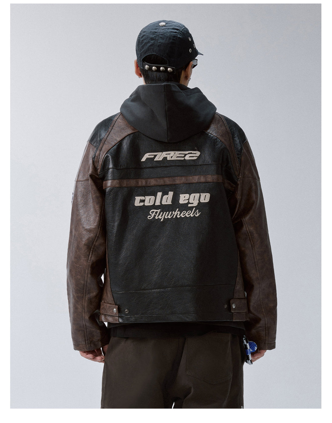 F2CE Embroidery Patch PU Leather Racing Jacket | Face 3 Face