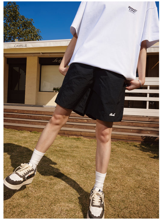 Remedy Embroidered Nylon Sports Shorts | Face 3 Face