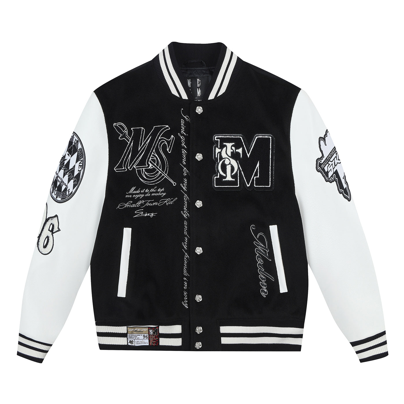 MEDM x STK Patch Embroidery Varsity Jacket | Face 3 Face