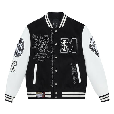 MEDM x STK Patch Embroidery Varsity Jacket | Face 3 Face