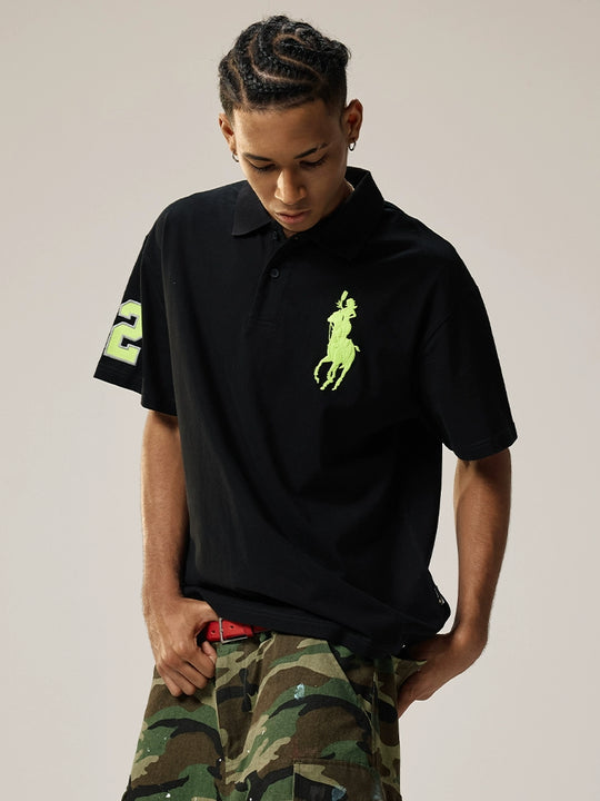 Remedy Cocktail Glass Girl Embroidery Polo Shirt | Face 3 Face