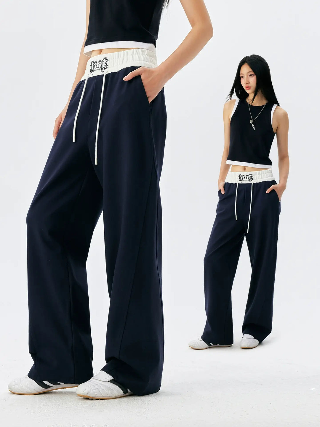 MEDM Color Block Waistband Sweatpants | Face 3 Face