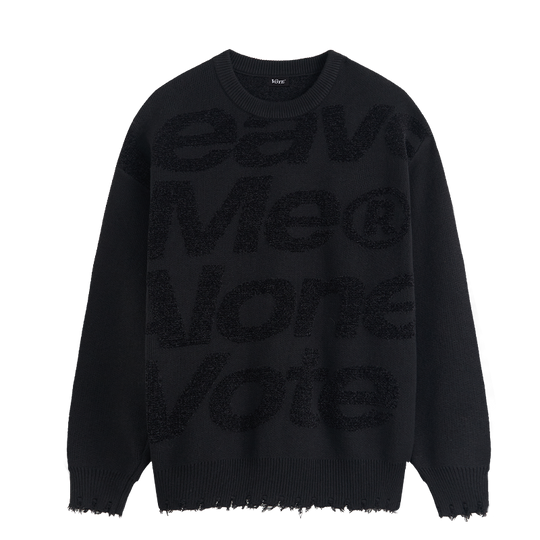 VOTE Irregular Hole Loose Knit Sweater