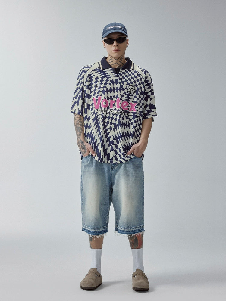 F2CE Vortex Plaid Soccer Polo Jersey Shirt | Face 3 Face