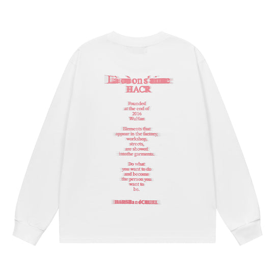 Harsh and Cruel Phantom Pink Color Clash Long Sleeve Tee