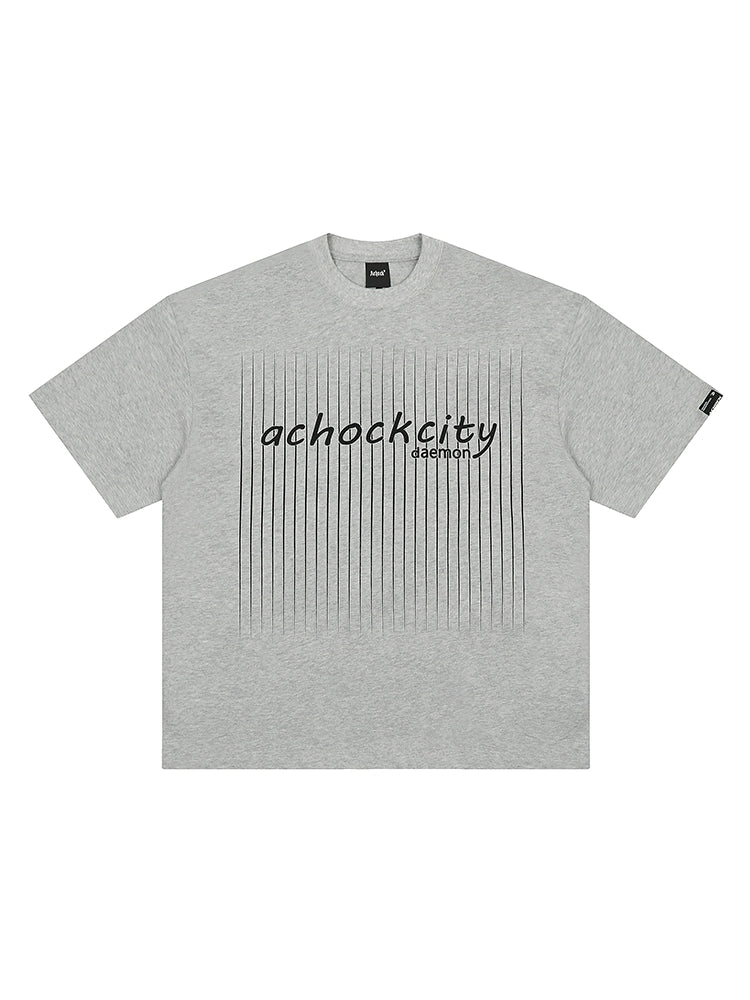Achock Screen Stripe Print Tee | Face 3 Face