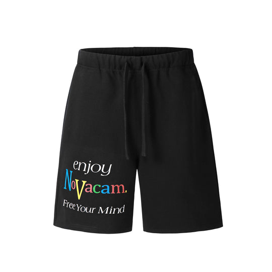 NOVACAM Letter Logo Printed Sweat Shorts | Face 3 Face