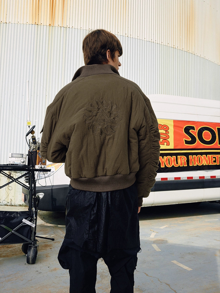 SOD Co. Olive Pilling Custom Pleated MA-1 Bomber Jacket | Face 3 Face