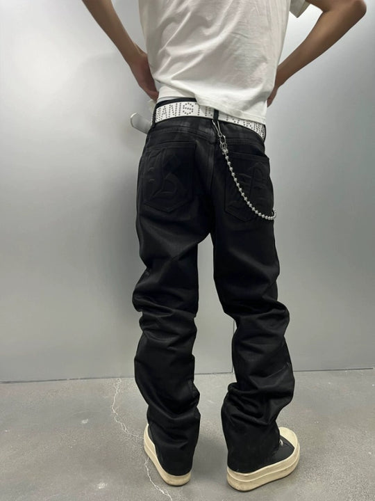 KARMANISTIC Waxed Black Jeans | Face 3 Face
