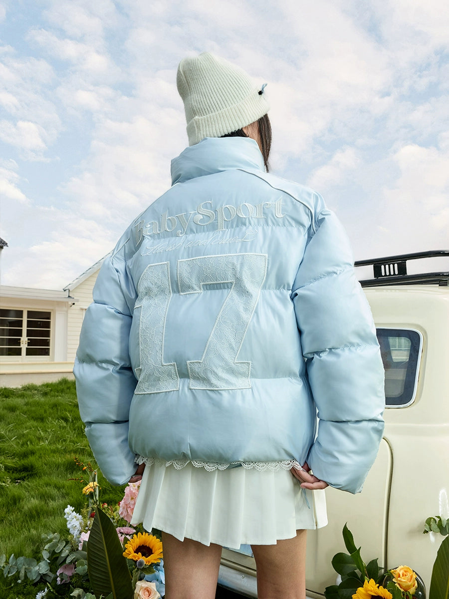 Harsh and Cruel Lace Patchwork Sport Down Jacket | Face 3 Face