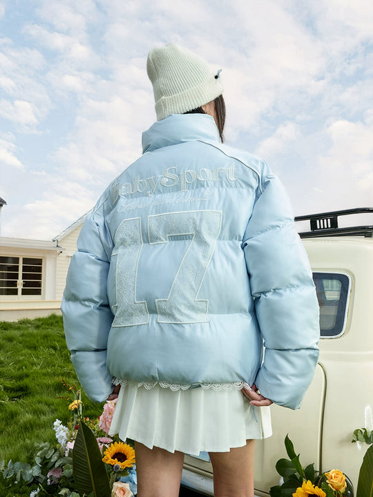 Harsh and Cruel Lace Patchwork Sport Down Jacket | Face 3 Face