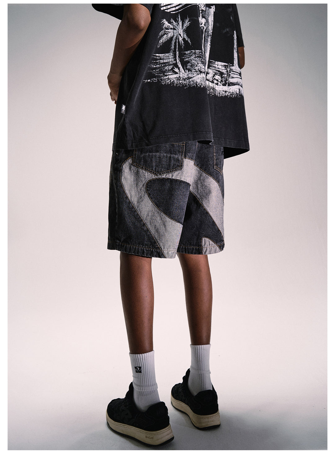 Remedy Wave Graphic Denim Shorts | Face 3 Face