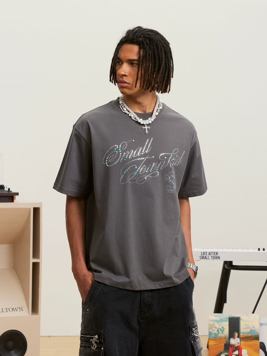 Small Town Kid Rhinestone Jewelry Lettering Tee | Face 3 Face