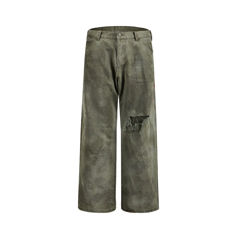 Remedy Kiss Mark Distressed Hole Work Painter Pants | Face 3 Face