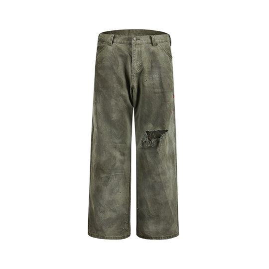 Remedy Kiss Mark Distressed Hole Work Painter Pants | Face 3 Face