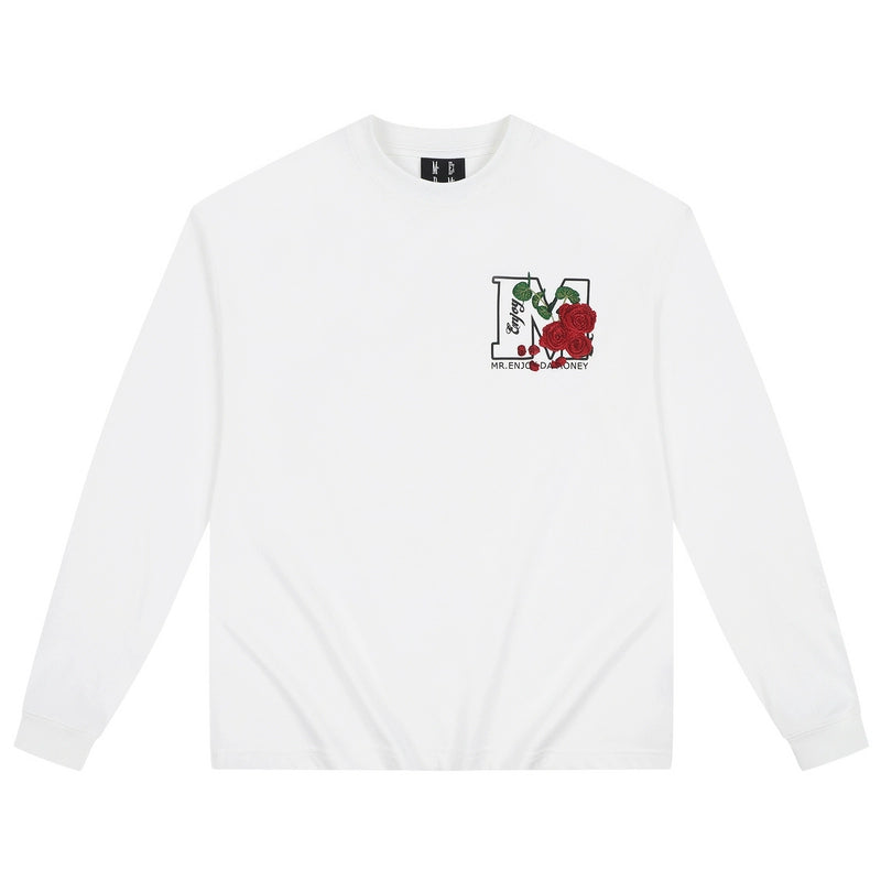 MEDM Big M Flower Embroidered Long Sleeve Tee | Face 3 Face