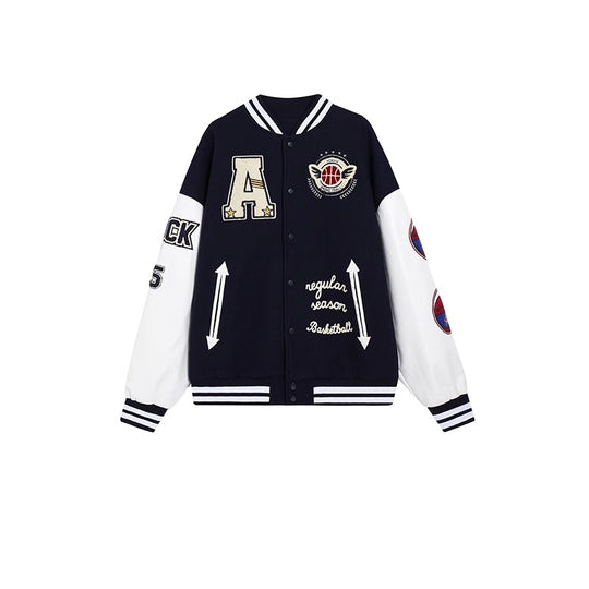 Achock Monogrammed Embroidered Flocked Baseball Jacket