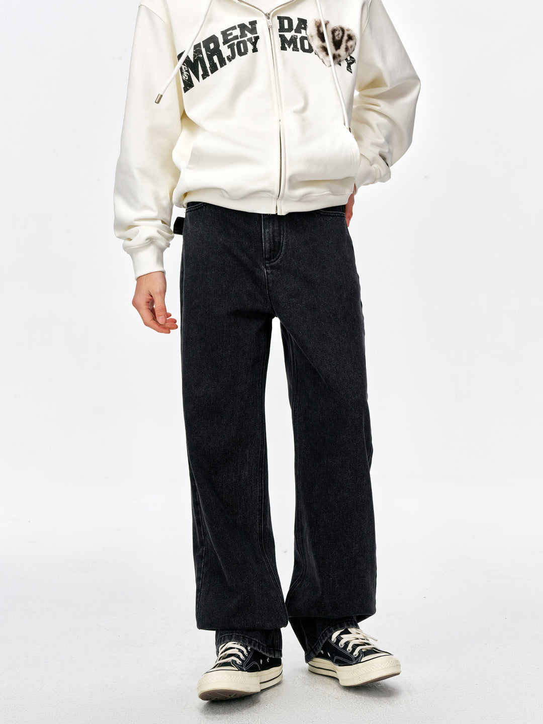 MEDM Horsehair Waist Tag Washed Jeans | Face 3 Face