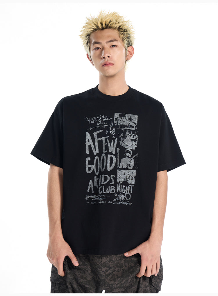 AFGK Club Night Vintage Print Tee | Face 3 Face