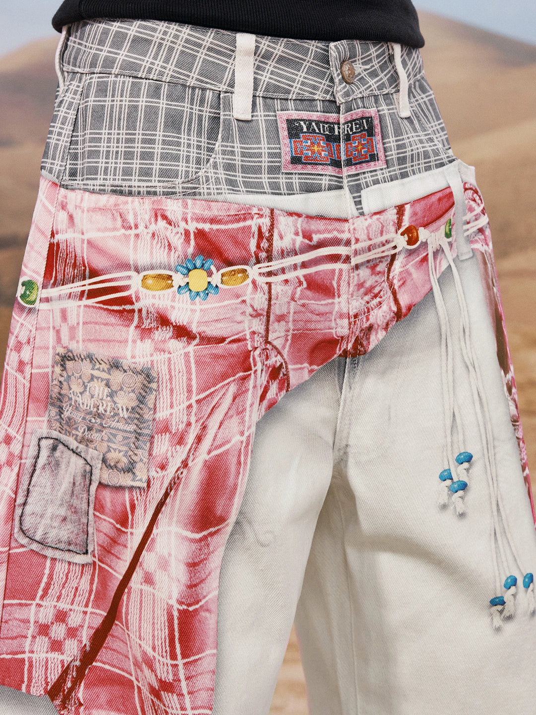 YADcrew Ethnic Pattern Shirt Photorealistic Print Jeans | Face 3 Face