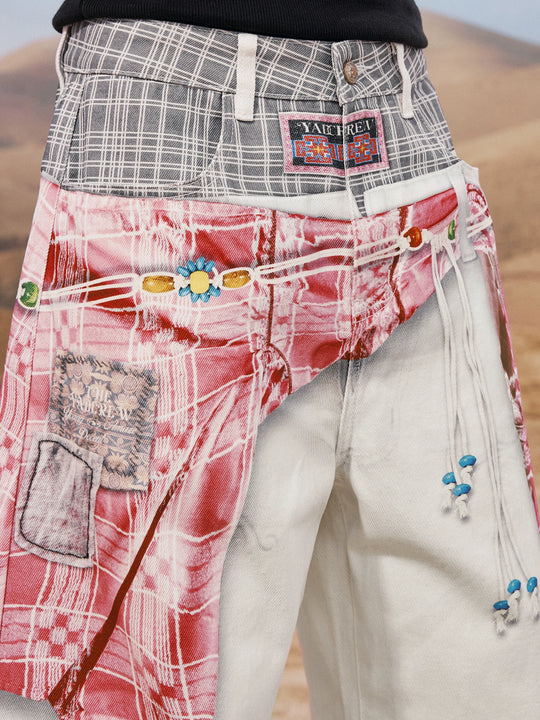 YADcrew Ethnic Pattern Shirt Photorealistic Print Jeans | Face 3 Face