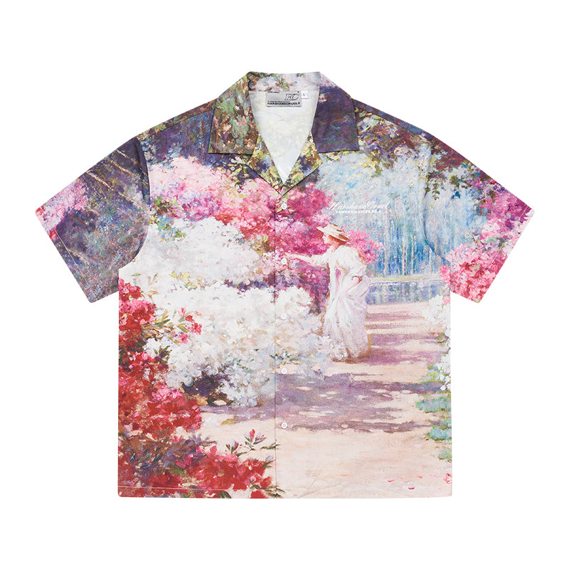 Harsh and Cruel Oil Painting Garden Cuban Shirt | Face 3 Face