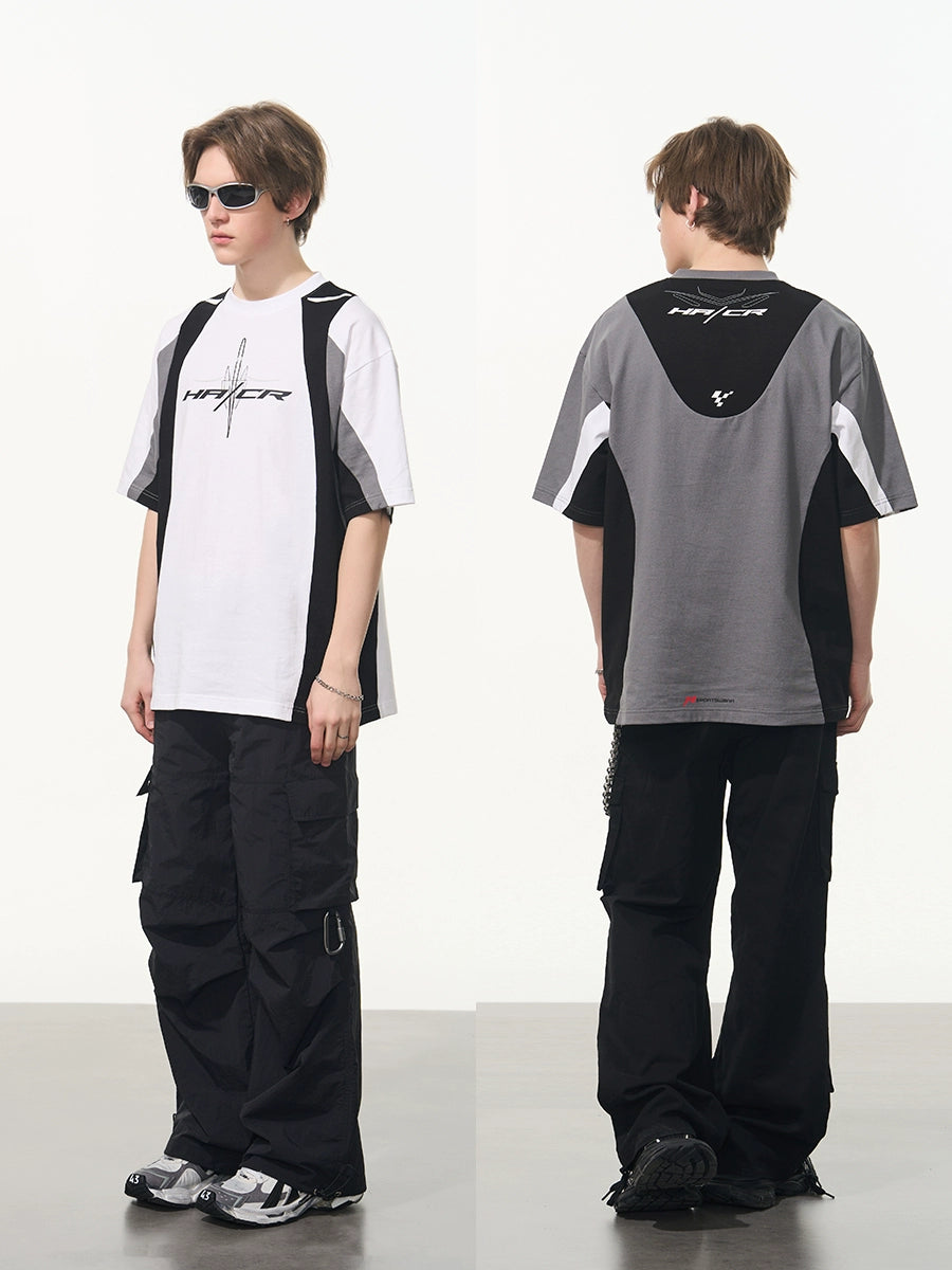 Harsh and Cruel Colorblock Racing Printed Tee