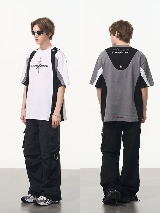 Harsh and Cruel Colorblock Racing Printed Tee