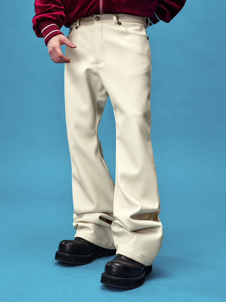 YADcrew Leather Rivet Flare Pants | Face 3 Face