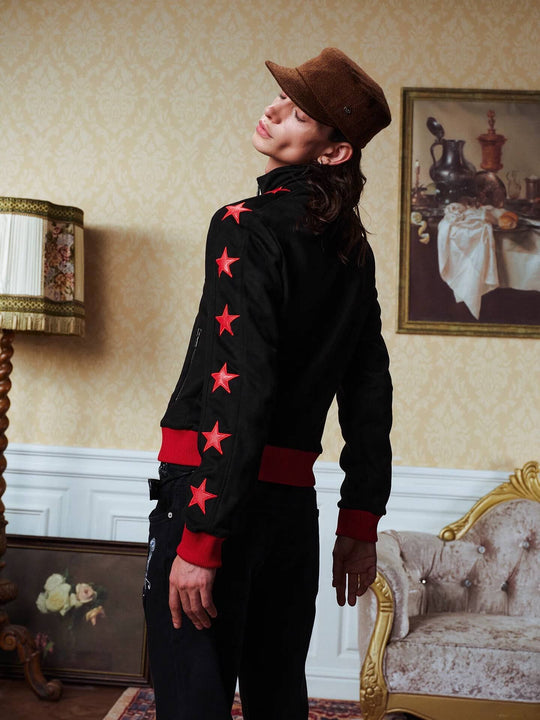 YADcrew Star Patch Sleeve Track Jacket | Face 3 Face