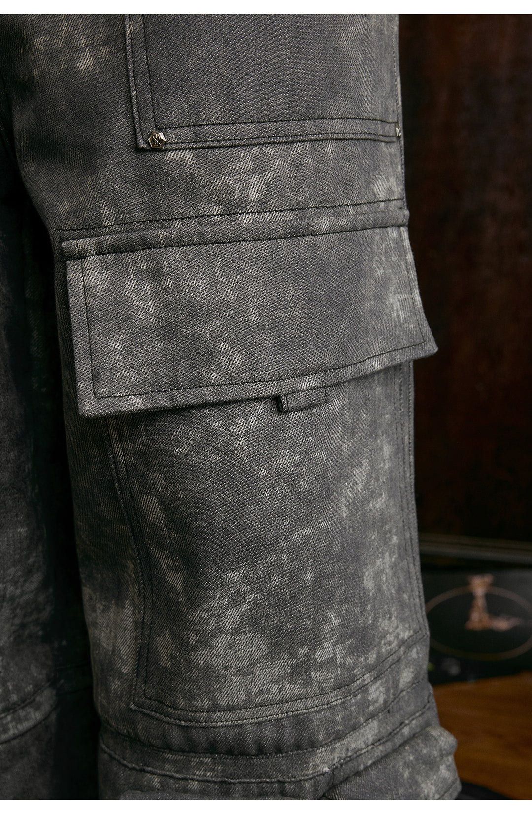 Small Town Kid Dirty Dye Multi Pocket Work Cargo Pants | Face 3 Face