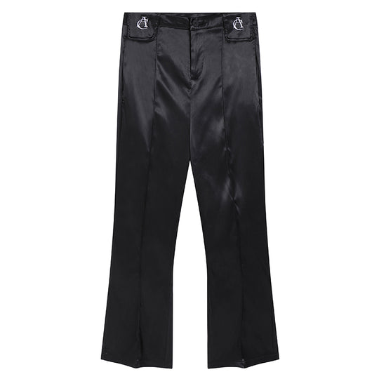 Achock Embroidered Micro Flare Glossy Western Pants | Face 3 Face