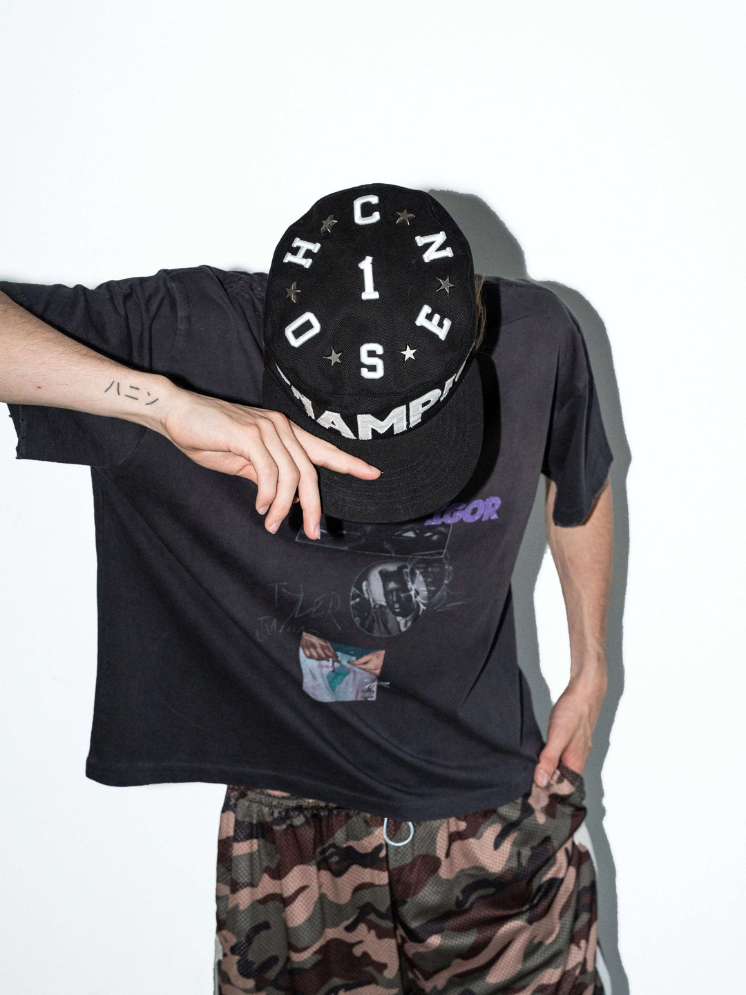 LIBERAFIT Star Studded Patch Embroidered Pillbox Cap | Face 3 Face