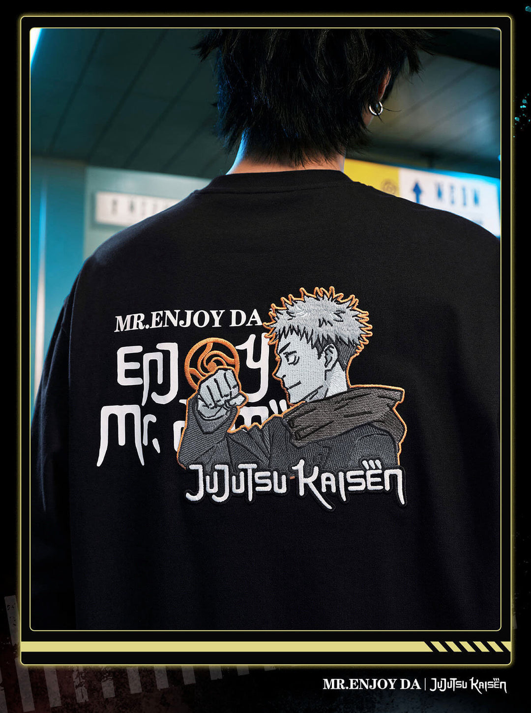 MEDM × Jujutsu Kaisen Character Print Embroidered Long Sleeve Tee | Face 3 Face