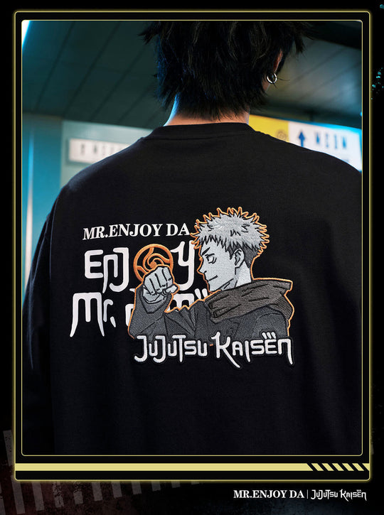 MEDM × Jujutsu Kaisen Character Print Embroidered Long Sleeve Tee | Face 3 Face