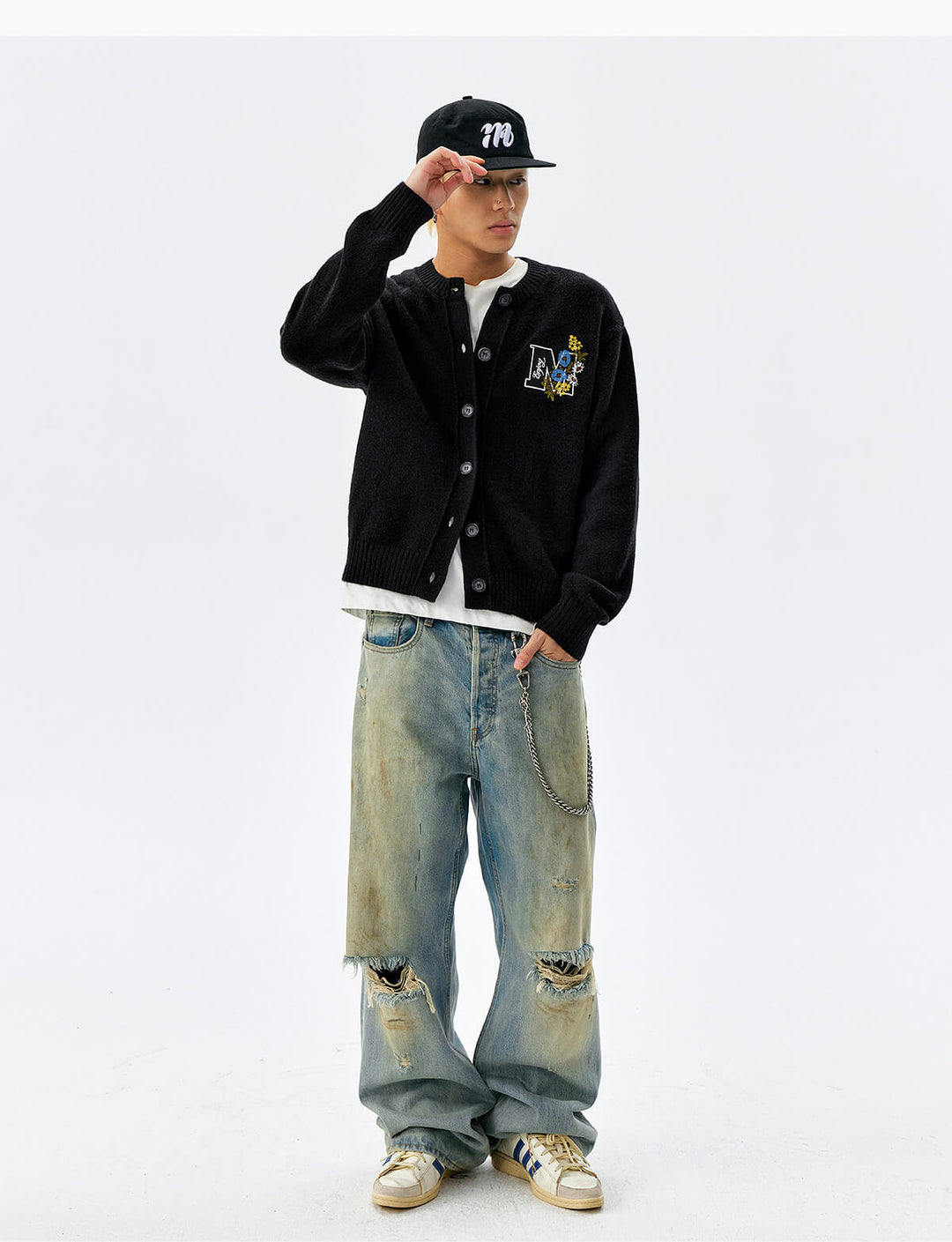 MEDM Floral Embroidered Knit Cardigan | Face 3 Face