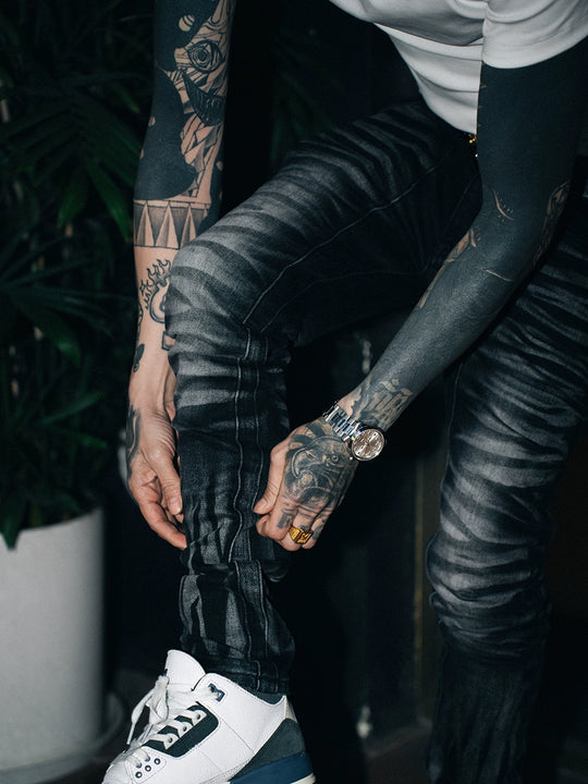 TGFCLUB 3D Whisker Washed Slim Fit Jeans | Face 3 Face