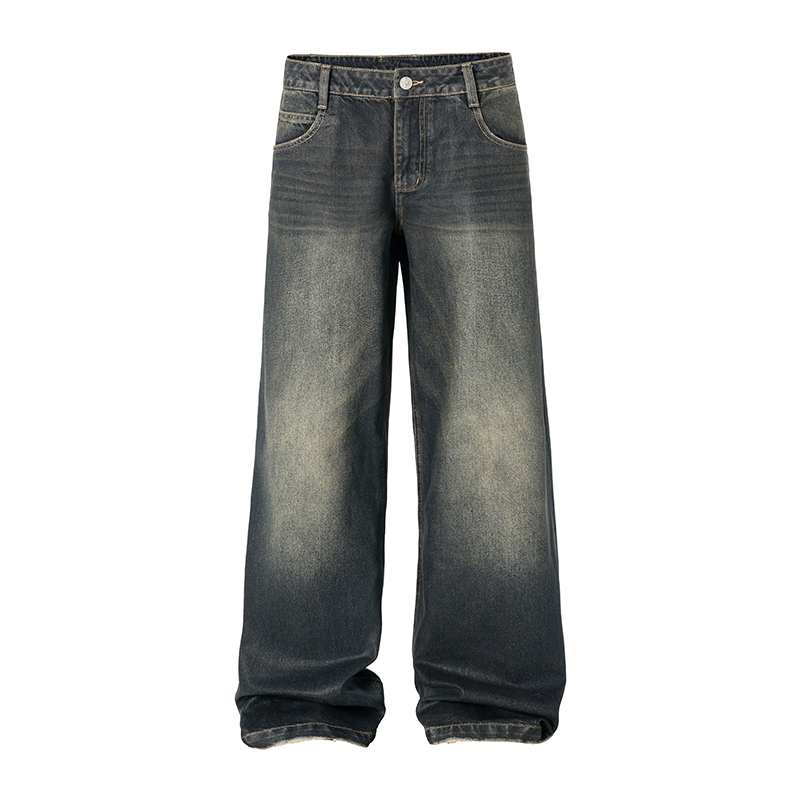 JHYQ Brush Wax Process Washed Denim Jeans