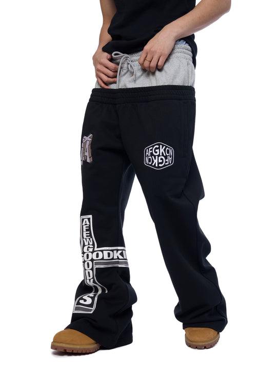 AFGK Two-Piece Layered Double Waist Drawstring Sweatpants | Face 3 Face