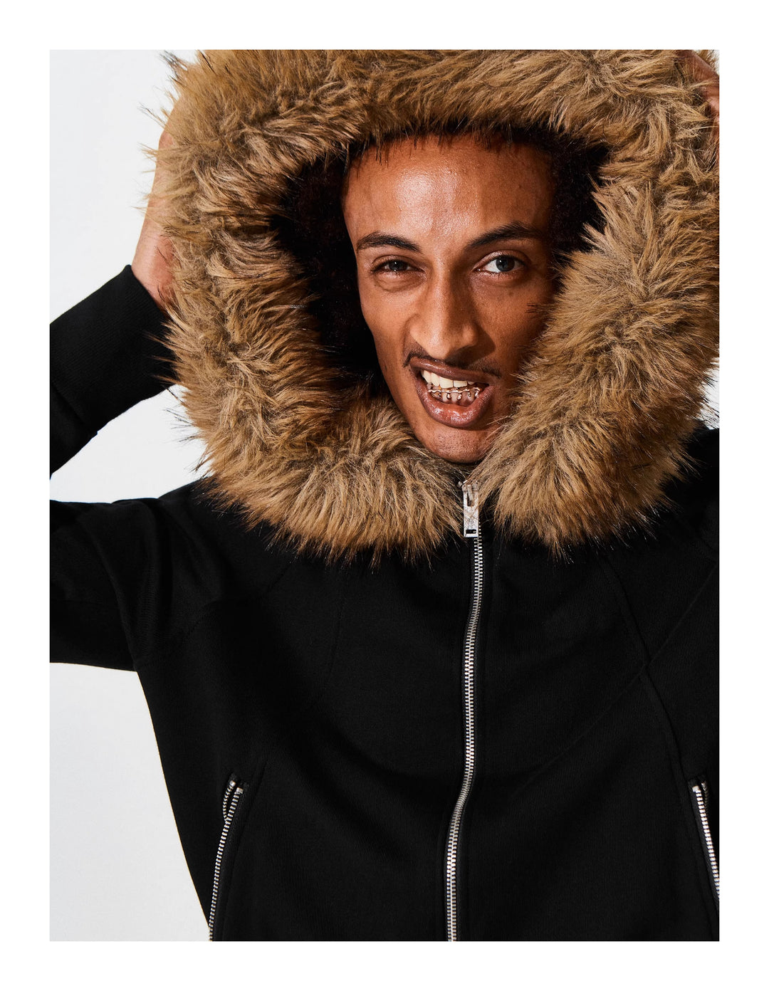 KARMANISTIC Fur Collar Hooded Jacket | Face 3 Face