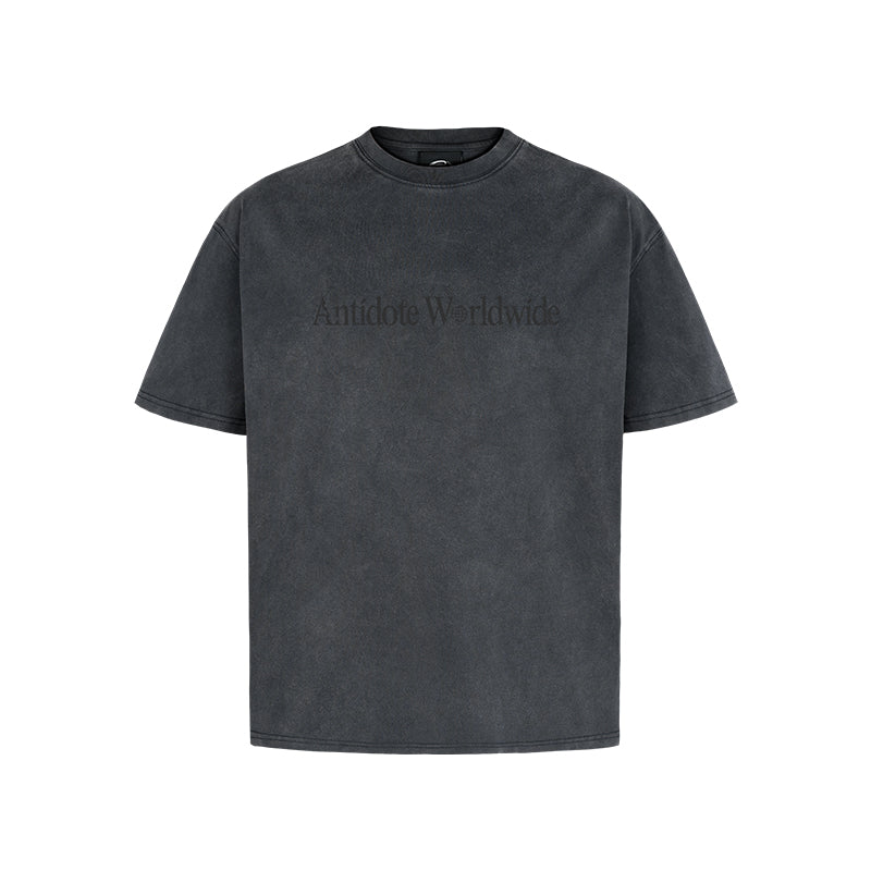 ANTIDOTE Washed Distressed Logo Print Vintage Tee
