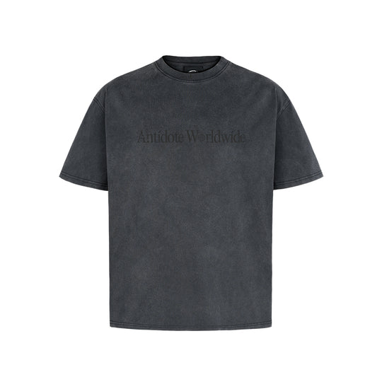 ANTIDOTE Washed Distressed Logo Print Vintage Tee