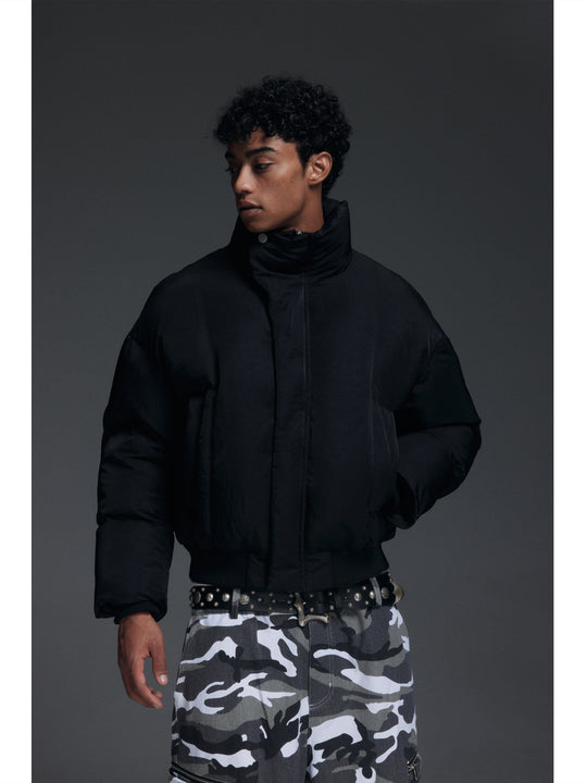 NOVACAM Stand-Up Collar Short Puffer Jacket | Face 3 Face