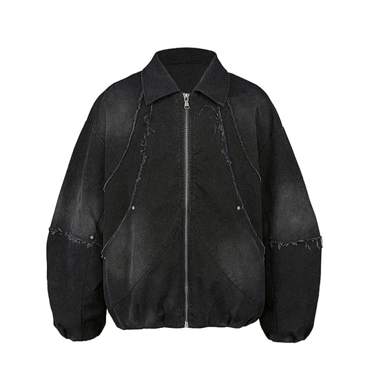 UNDERWATER Deconstructed Distressed Metal Studded Jacket