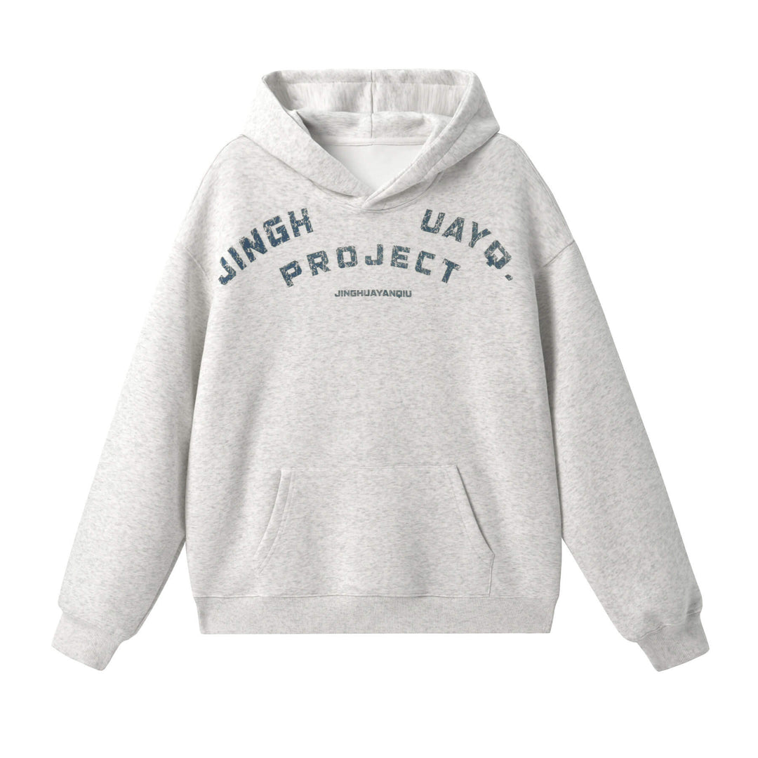 JHYQ Vintage Curved Lettering Print Hoodie | Face 3 Face