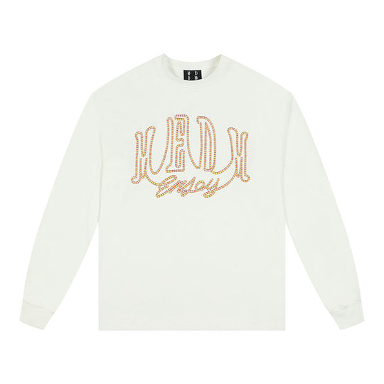 MEDM Colorful Embroidered Letters Long Sleeved Tee
