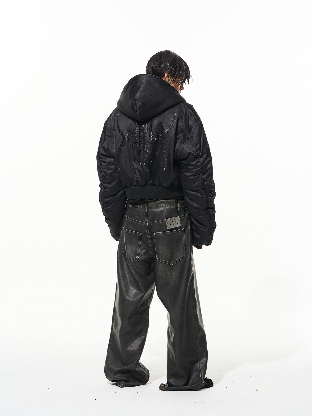 BLIND NO PLAN Hand-Whiskered Baggy Leather Pants | Face 3 Face